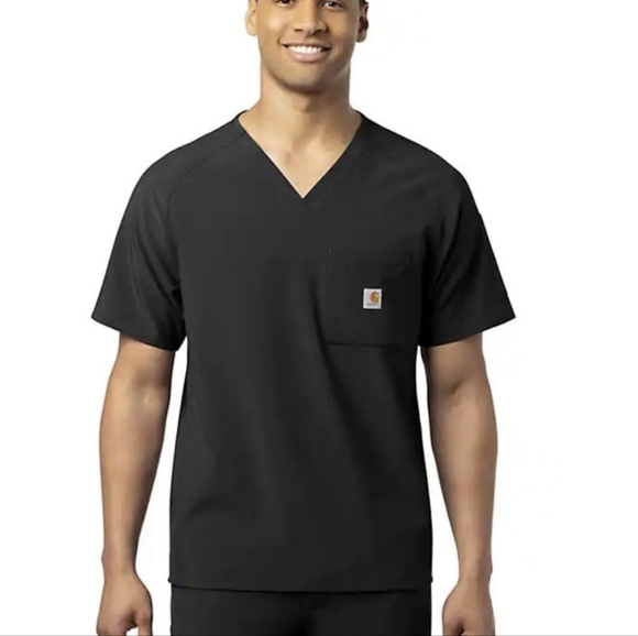CARHARTT FORCE CROSS-FLEX MODERN FIT CHEST POCKET V-NECK TOP Men’s Scrub 5XL - Picture 1 of 10
